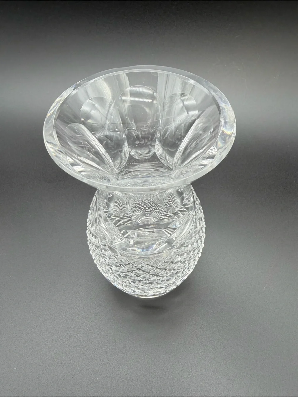 Waterford Glandore 5.5” Crystal Bud Vase / Miniature Vase – Diamond & Leaf Cut